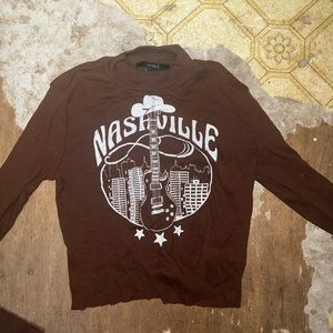 Forever 21, small brown cropped long sleeve shirt